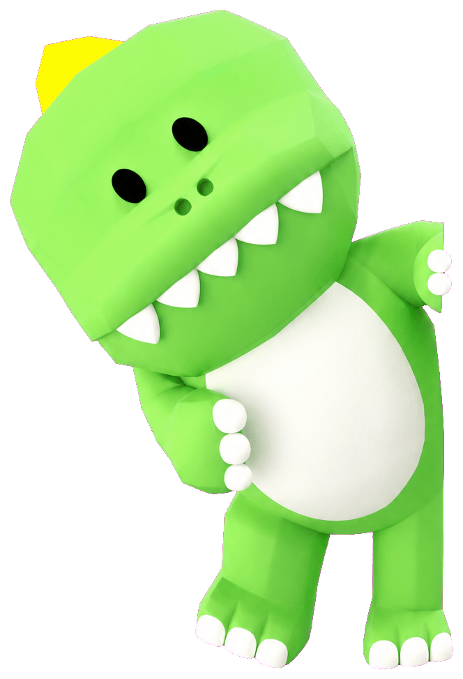 UNI green dinosaur mascot